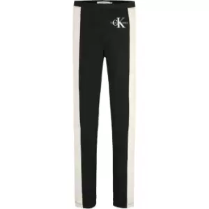 Image of Calvin Klein Jeans Colour Block Monogram Legging - Black