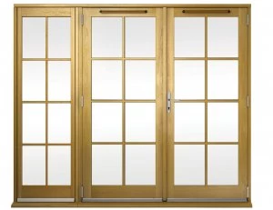 Image of Wickes Albery Georgian Bar Solid Oak Laminate French Doors 7ft with 1 Side Lite 600mm