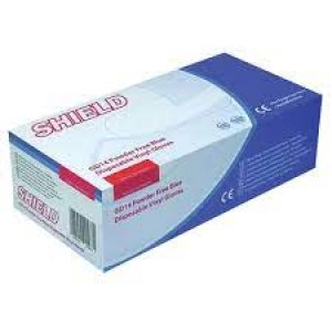 Image of Shield Powder-Free Vinyl Gloves Medium Blue Pack of 100 GD14