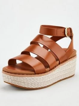 Image of Fitflop Eloise Strappy Espadrille Wedge Sandal - Light Tan