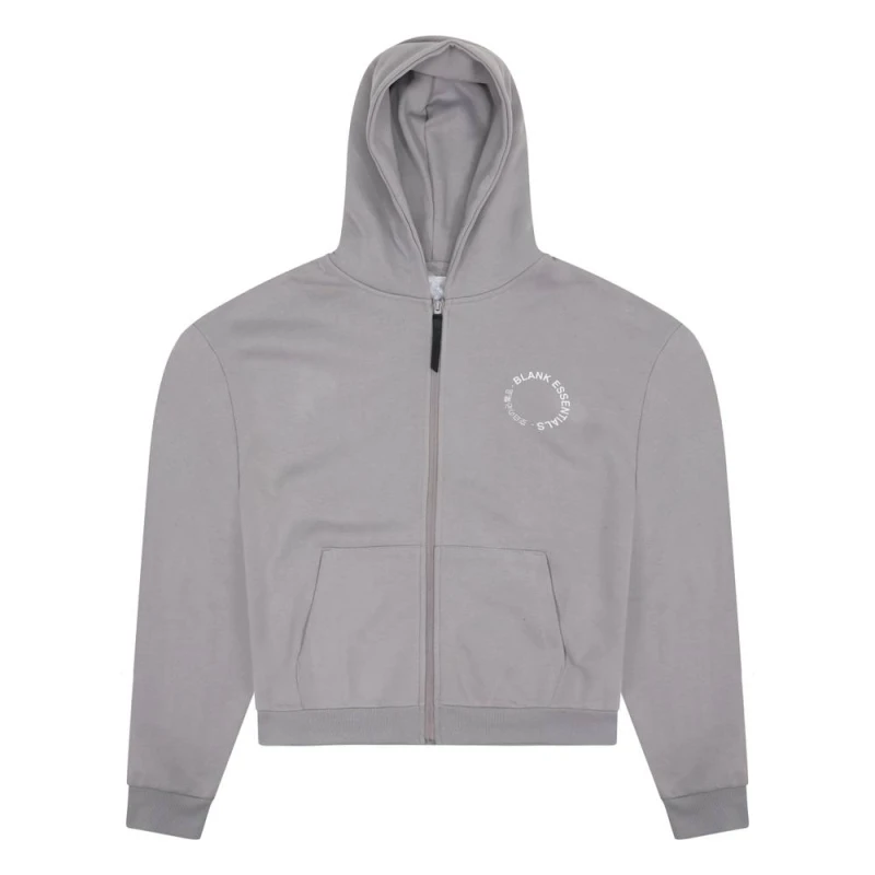 Image of Blank Essentials Mens Back Logo Circle Hoody in Grey Size: Small Grey Male S