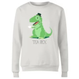 Image of Tea Rex Womens Sweatshirt - White - 5XL