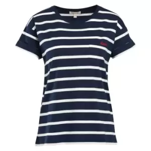 Image of Barbour Womens Otterburn Stripe Tee Navy/White 10