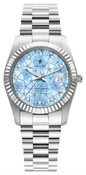 Image of Jacques Du Manoir JWL02601 Inspiration Flower (34mm) Blue Watch