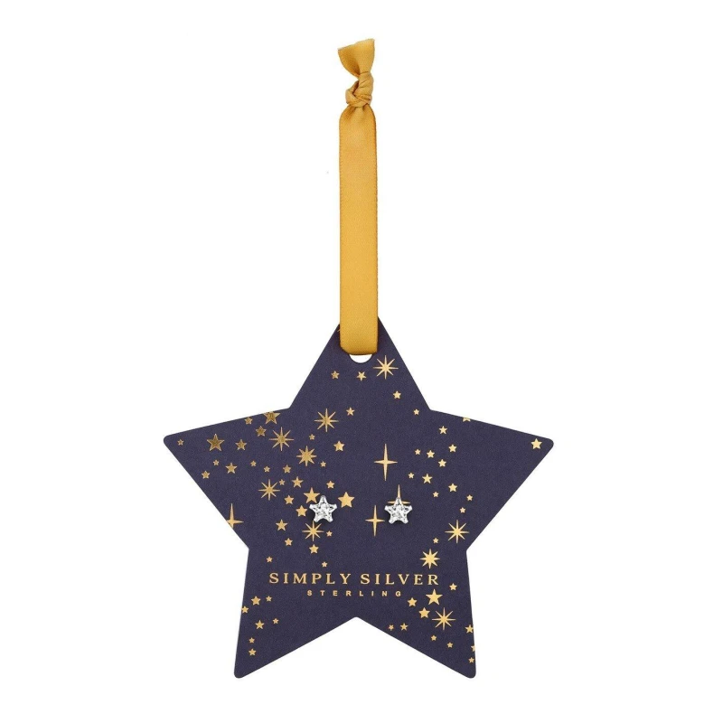 Image of Simply Silver Sterling Silver 925 Cubic Zirconia Star Earrings Jewellery Sets One Size Silver 71570511000