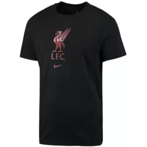 Image of Nike Liverpool Crest T-Shirt Adults - Black