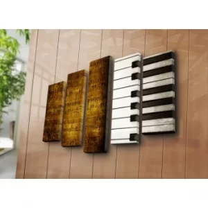 Image of 5PATK-33 Multicolor Decorative Canvas Painting (5 Pieces)