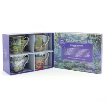 Image of Lesser & Pavey Monet Inspired Fine China 4 Piece Mugs Set