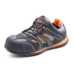 Image of Click Footwear Action Trainer Non metallic Size 3 Black Orange Ref