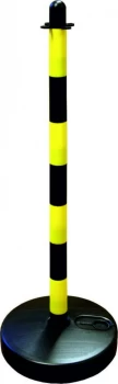 Image of Temp Barrier with Base, Yellow/Black