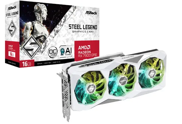 Image of ASRock AMD Radeon 7900 GRE Steel Legend 16GB OC Graphics Card - RX7900GRE SL 16GO