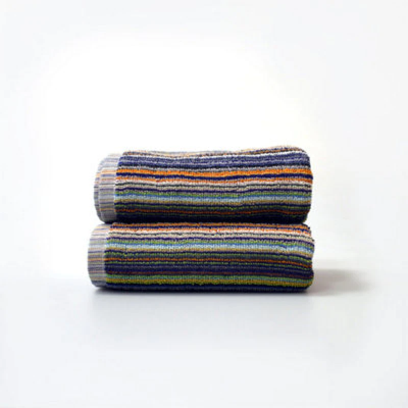 Image of Allure Bath Fashions Recycled Cotton Hand Towels - Striped, Lightweight Remnant Yarn