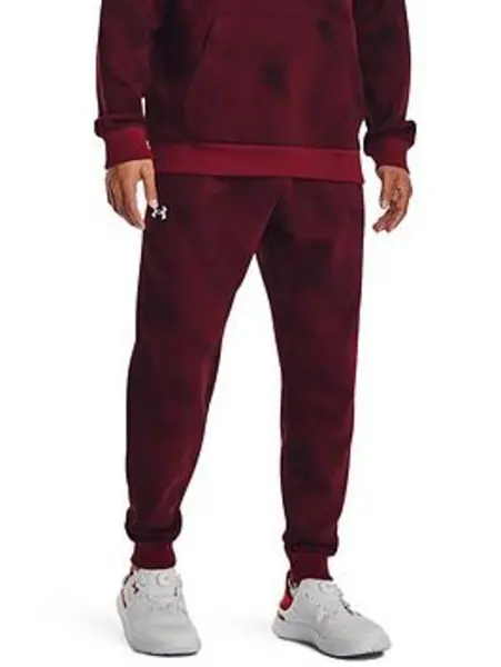 Image of Under Armour Mens Training Rival Fleece Printed Joggers - Red