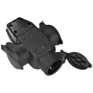 Image of Brennenstuhl 1082120 3-way connector Rubber 230 V Black IP44