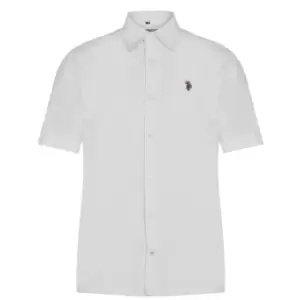 Image of US Polo Assn US Polo Oxford Short Sleeve Shirt Mens - White