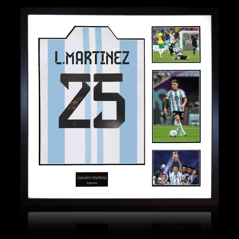 Image of The Fan Cave Lisandro Martinez Signed Argentina Elite Frame Blue unisex 820x820mm
