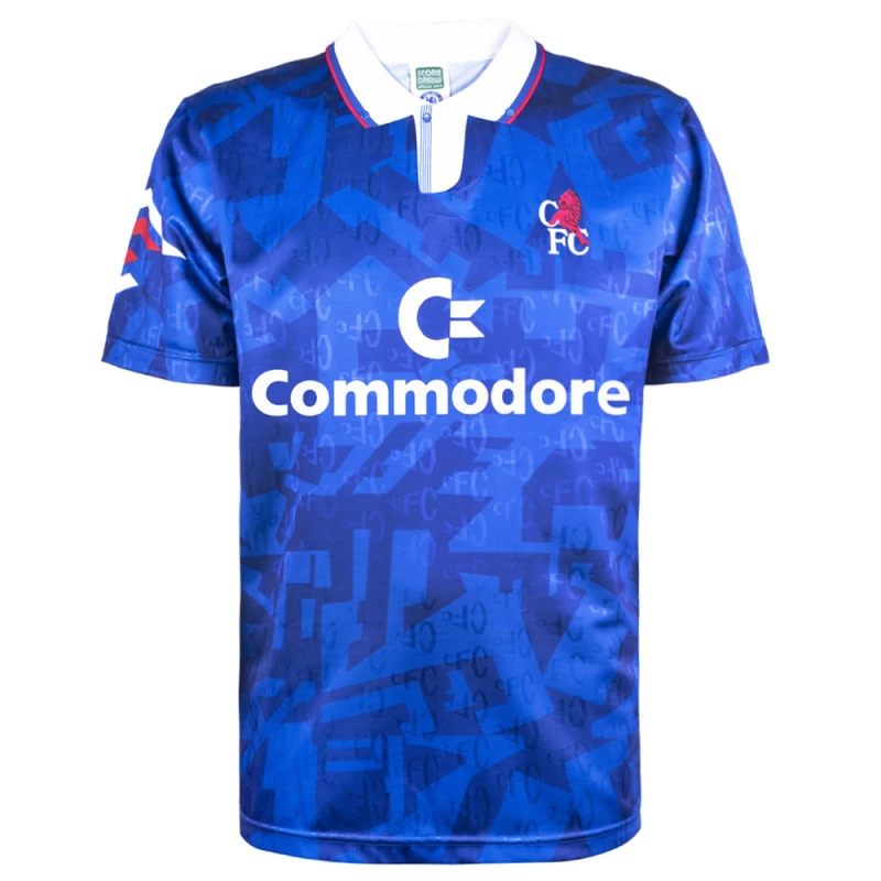 Image of Score Draw Chelsea 1992 Retro Football Shirt CHEL92HPYSS-M M Mens Sportswear