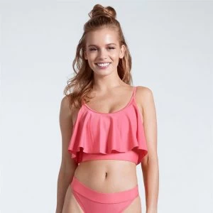 Image of USA Pro Frill Bikini Top - Coral