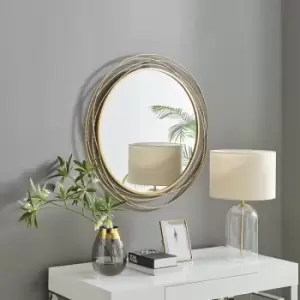Image of Saskia 90cm Round Gold Wall Mirror