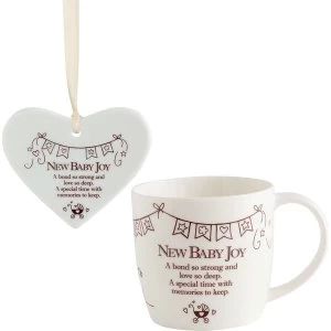 Image of Said with Sentiment Ceramic Mug & Heart Gift Sets New Baby Joy