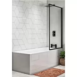 Image of Black Framed Shower Bath Screen 1500mm - Jupiter