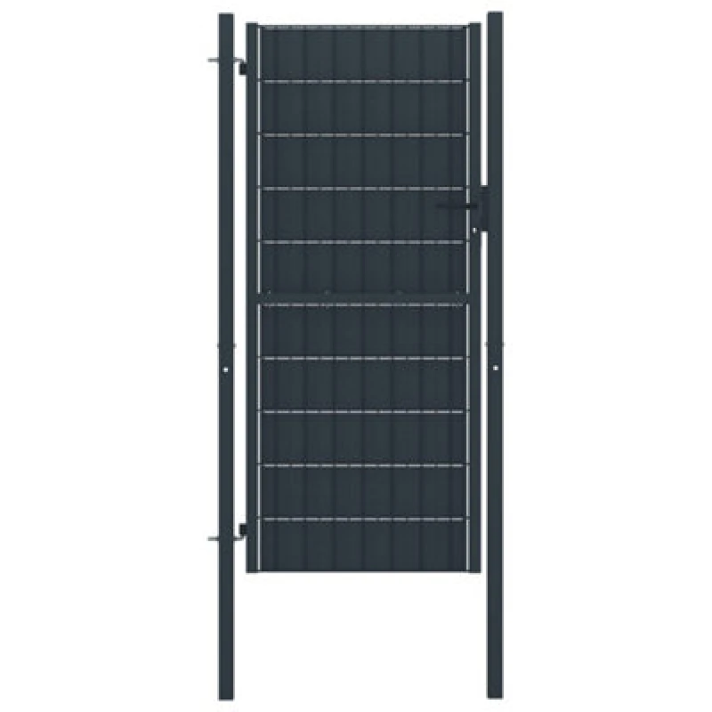 Image of Vidaxl Fence Gate Pvc And Steel 100X124cm Anthracite