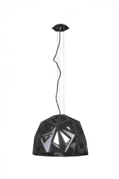 Image of Dome Ceiling Pendant E27, Gloss Black, Polished Chrome