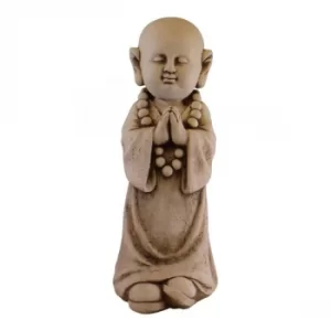 Image of Stone Effect Garden Ornament, Monk Praying