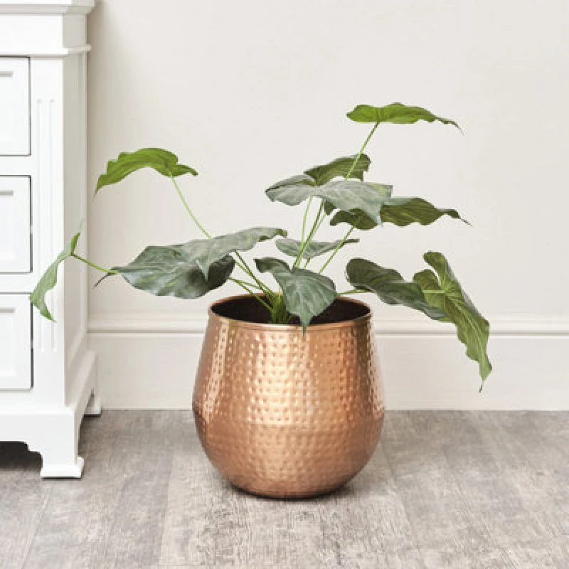 Image of Melody Maison Medium Copper Hammered Metal Planter Copper