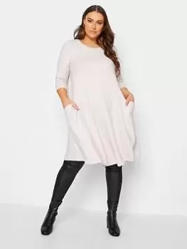 Image of Yours Soft Touch Pocket Dress - Natural, Size 20, Women
