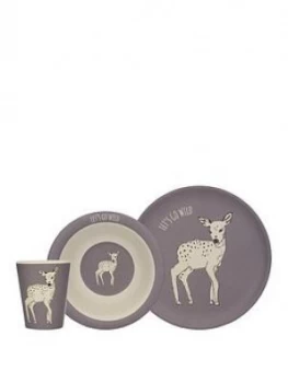 Image of Kitchencraft Into The Wild Little Explorers Deer 3 Piece Kids Dining Set