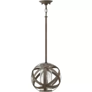 Image of Elstead Hinkley Carson Spherical Pendant Ceiling Light Vintage Iron, IP44