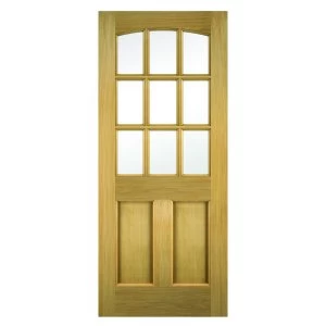 Image of Wickes Georgia External Oak Veneer Door Glazed 2 Panel 1981 x 762mm