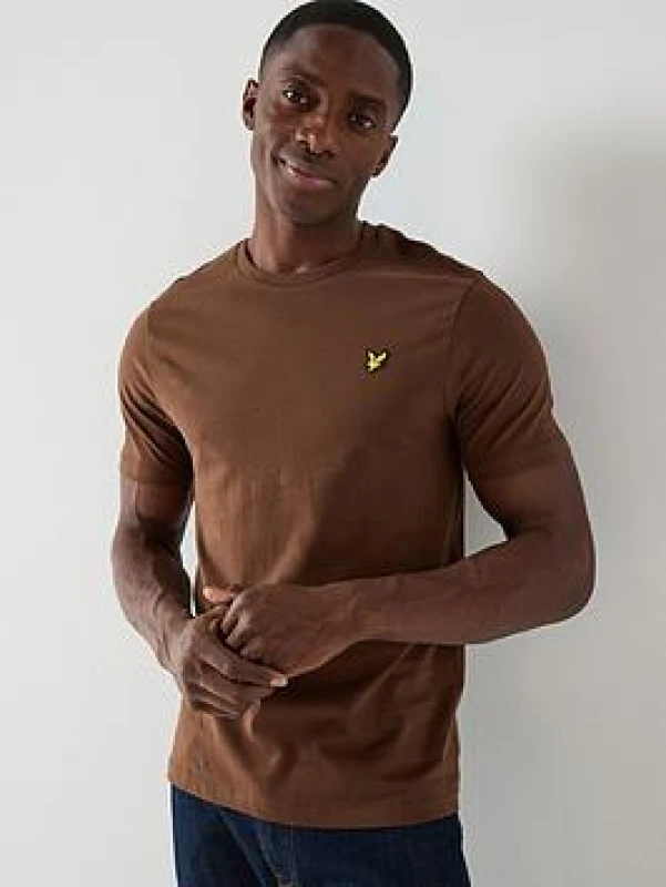 Image of Lyle & Scott Mens Plain T-Shirt in Bottle Brown