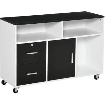 Image of Homcom - Printer Stand Home Office Mobile File Cabinet Organier Lockable Black