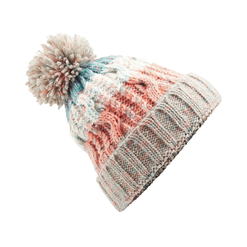 Image of Beechfield Beechfield Men Corkscrew Knitted Pom Pom Beanie Hat Multi One Size Male 5057080769162