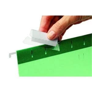 Image of Rexel 50mm Suspension File Tabs with Labels Clear Pack of 25 2115596