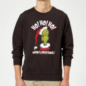 Image of The Grinch Ho Ho Ho Christmas Sweatshirt - Black - M