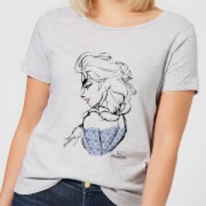 Image of Disney Frozen Elsa Sketch Womens T-Shirt - Grey - 5XL