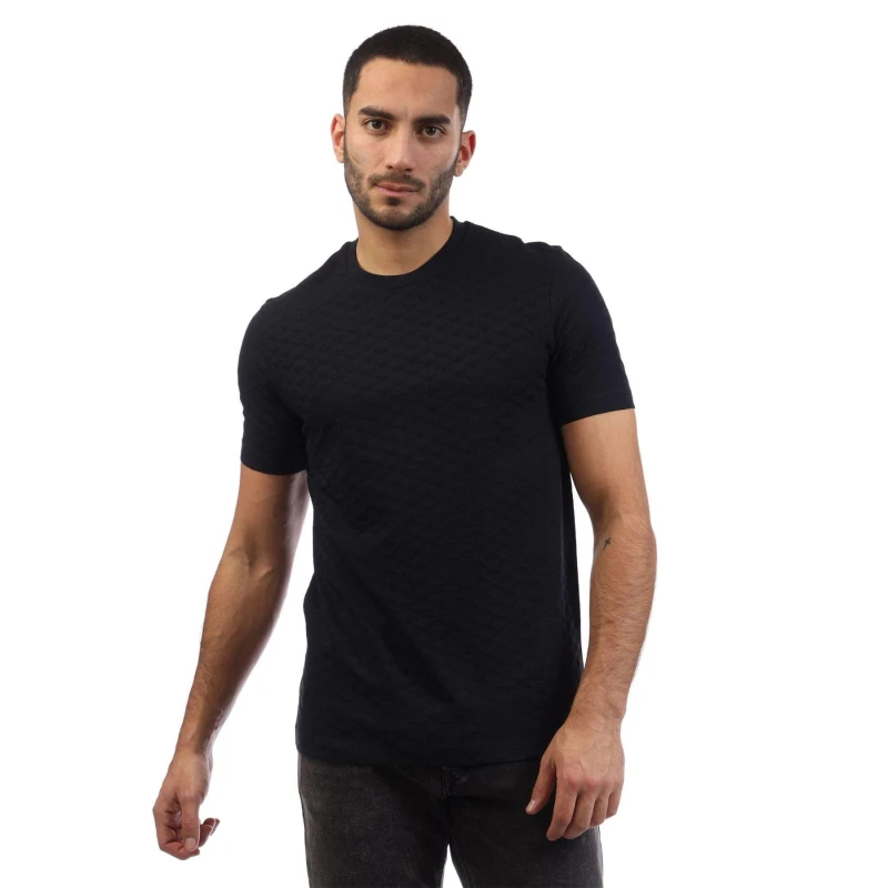 Image of Emporio Armani All-over Jacquard Eagle T-Shirt Navy male XS