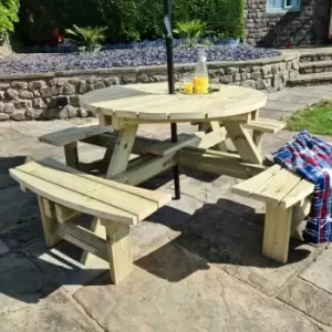 Image of Hawthorn Westwood Round Picnic Table, Wood