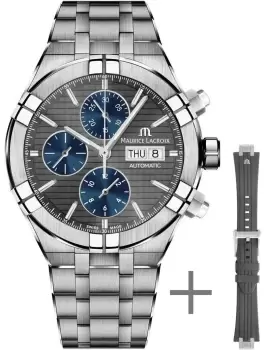 Image of Maurice Lacroix Watch Aikon Automatic Chronograph Titanium 44mm Strap Set
