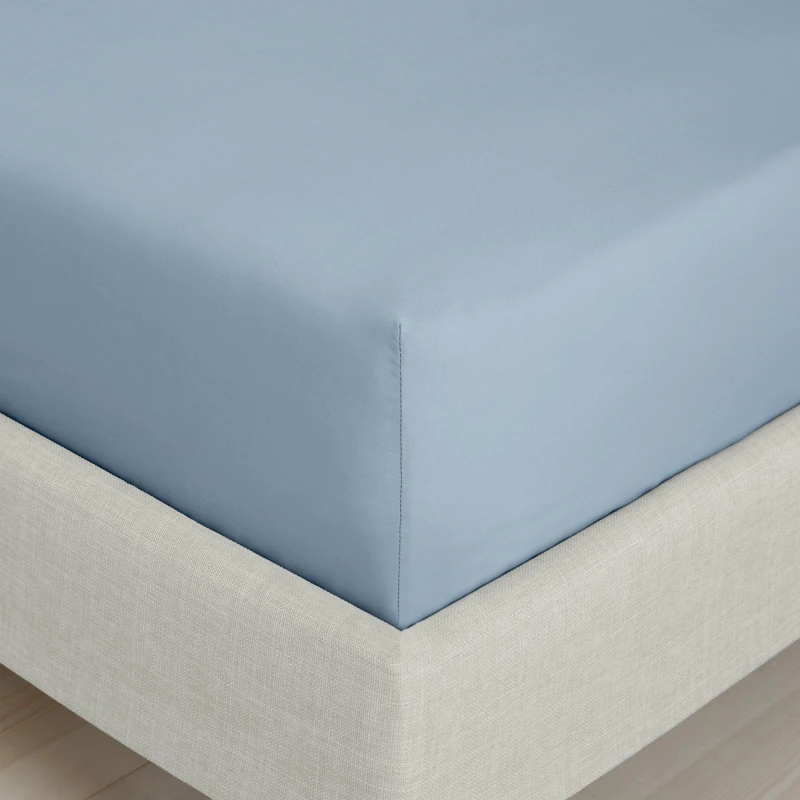 Image of Bianca 200TC Cotton Percale Extra Deep Fitted Sheet Blue unisex King