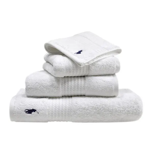 Image of Ralph Lauren Home Player Towel - White Wash Cloth