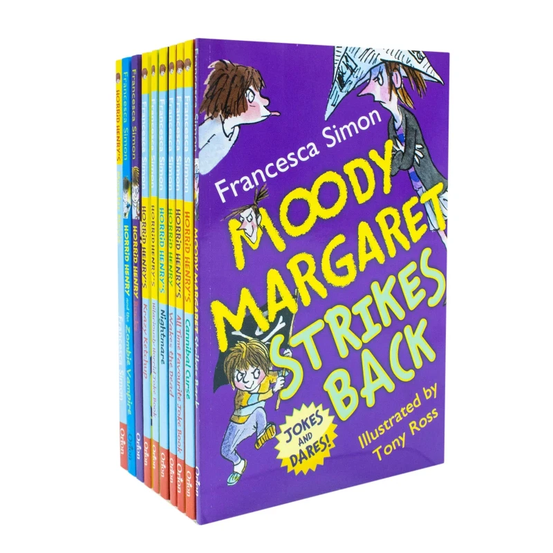 Image of Horrid Henry Francesca Simon 10 Books Collection Set (Moody Margaret Strikes Back, Cannibal Curse) Francesca Simon Books