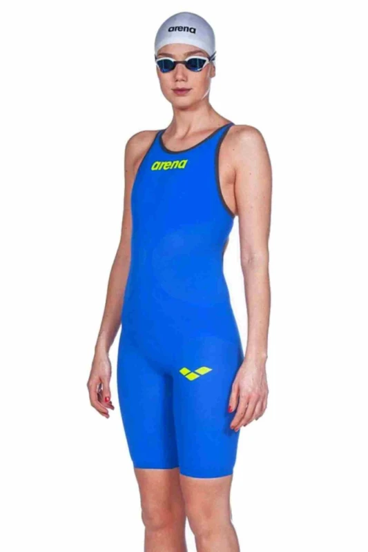Image of Arena Womens Powerskin Carbon Air 2 Full Body Short Leg - Blue/Grey in Blue Size: 30 Blue Female 30