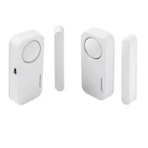 Image of Smartwares Mini Alarm Wireless Intruder Alarm Sensor, Pack Of 2 White