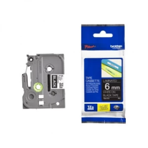 Image of Brother TZE-315 P-touch White on Black Laminated Tape 6mm x 8m