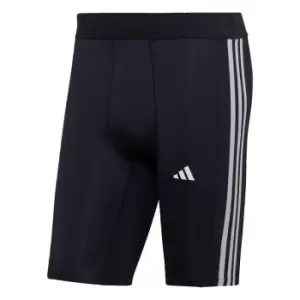 Image of adidas Techfit 3-Stripes Training Short Tights Mens - Blue