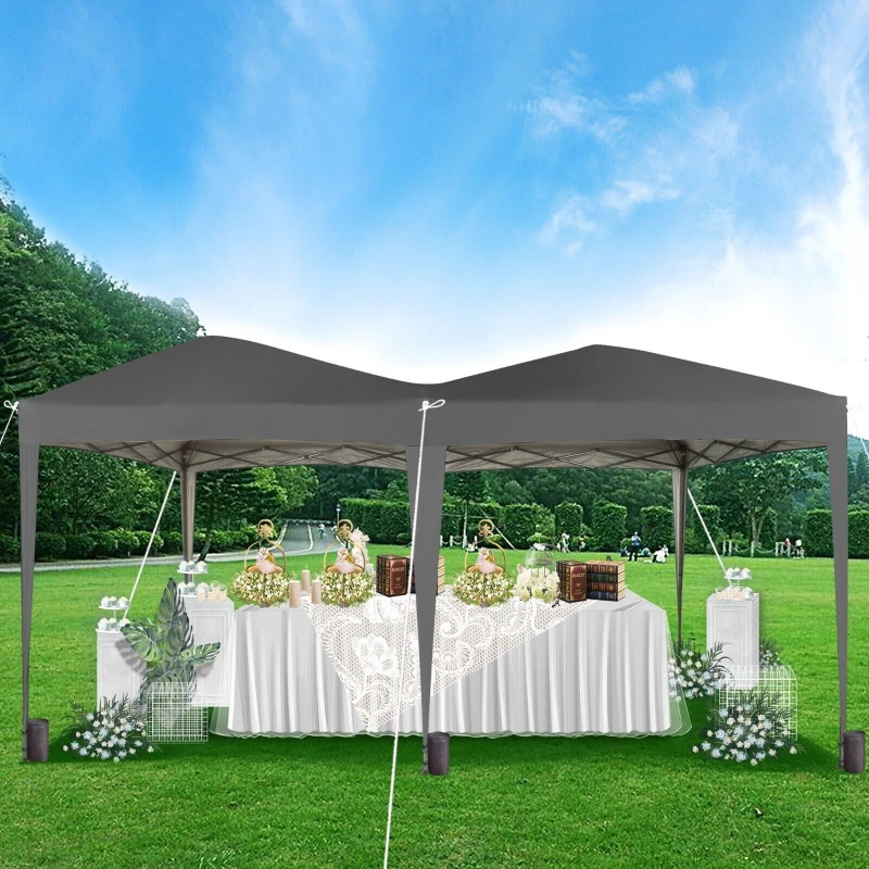 Image of MCC DIRECT Mcc Direct - Pop-up Gazebo 3m x 6m with Wind Bars & 6 Weight Bags & Silver Protective Layer Waterproof Marquee Canopy Grey ns GZ1202